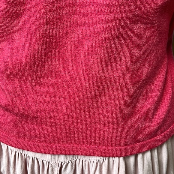 CENY    Boutique  beautiful lightweight wrap Sweater  color Red Rose  EUC Size S - Picture 12 of 13